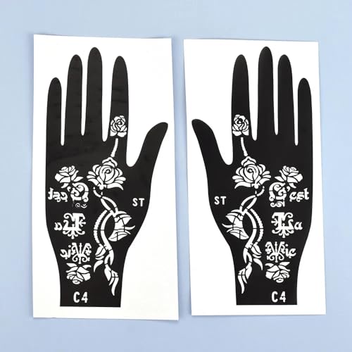 16 Sheet Henna Tattoo Stencil Kit for Hand & Body Art