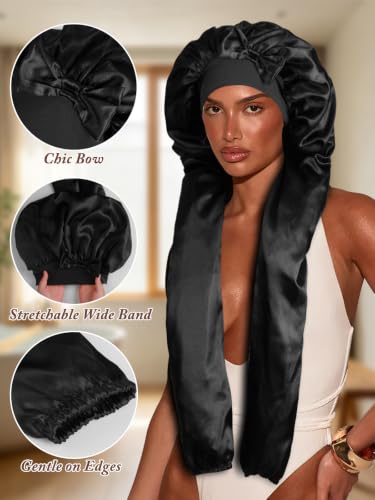Satin Pantyhose Bonnet for Long Hair & Braids - Heniho
