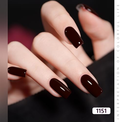 GAOY Burgundy Red Gel Nail Polish Set - 6 Long-Lasting UV Colors for Nail Art