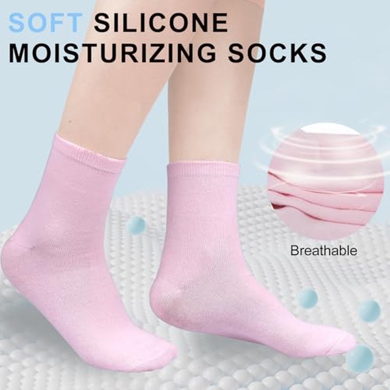 Moisturizing Gel Socks for Soft, Cracked Feet - Reusable Foot Care