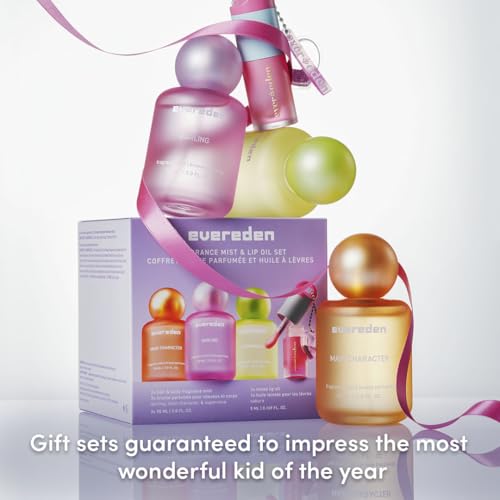 Evereden Kids Fragrance Gift Set - 3 Hair & Body Mists + Lip Oil