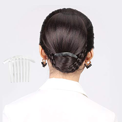 Honbay 6-Piece Clear Plastic French Twist Side Hair Combs, 7-Tooth (4-Inch)