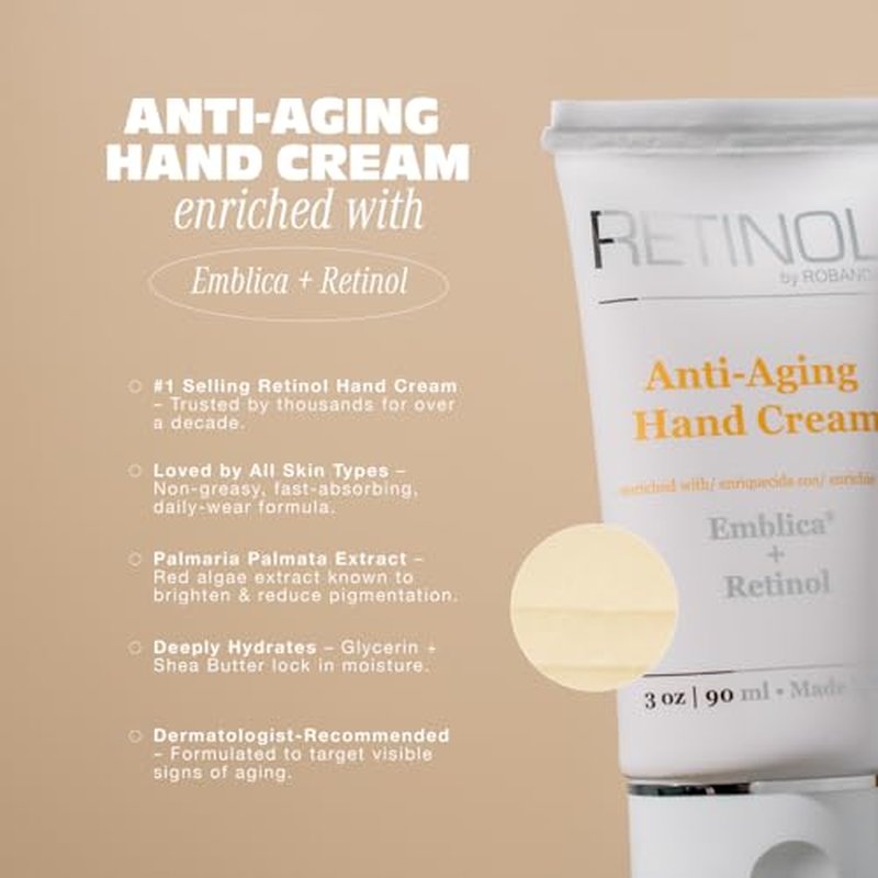 Robanda Retinol Anti-Aging Hand Cream, 3 oz