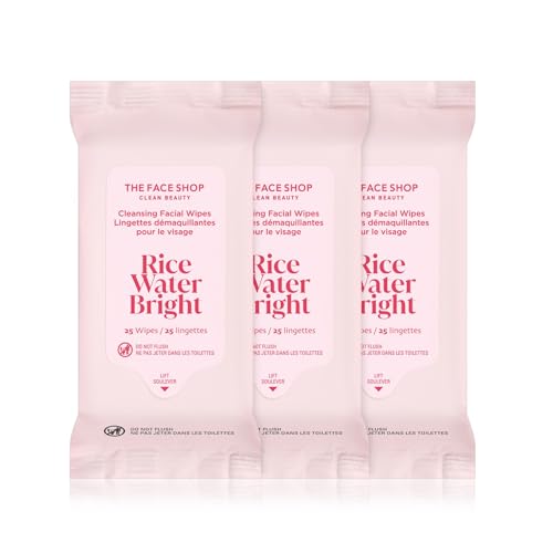 Rice Water Bright Cleansing Wipes 25ct (Pack of 3)