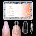 Modelones Short Coffin Nail Tips 360pcs - 15 Sizes Clear