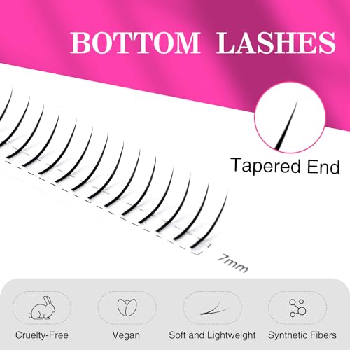 TDANCE Bottom Lash Extensions 120pc 0.07mm B Curl 5-7mm