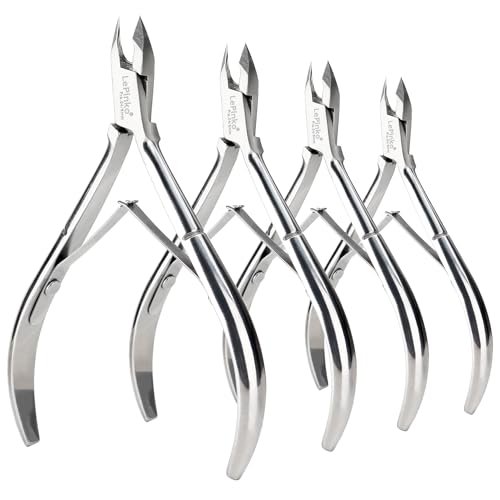 LePinko Professional Cuticle Trimmer Set - 4-Pack 5mm Jaw Cuticle Nippers