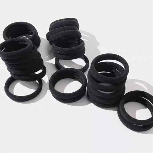 200PCS Black Hair Ties for Women & Girls Men Kids Toddler - Seamless, Thick, No Damage Elastic Hair Bands for Ponytails, Workouts, and Daily Use, Soft Seamless Nylon Hair Ties For Thick & Curly Hair.