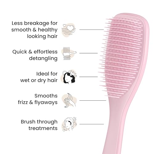 Tangle Teezer Ultimate Detangler Brush for Wet & Dry Hair, Eliminates Knots & Reduces Breakage for Straight to Wavy Hair Types, Millennial Pink