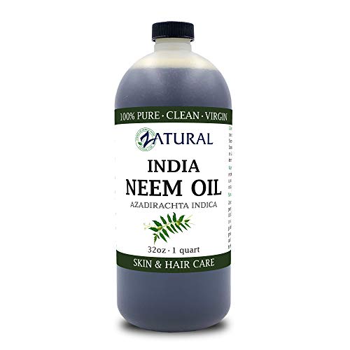 Zatural 100% Pure Neem Oil - Undiluted, Cold-Pressed, For Hair, Skin, and Nails, 32 oz