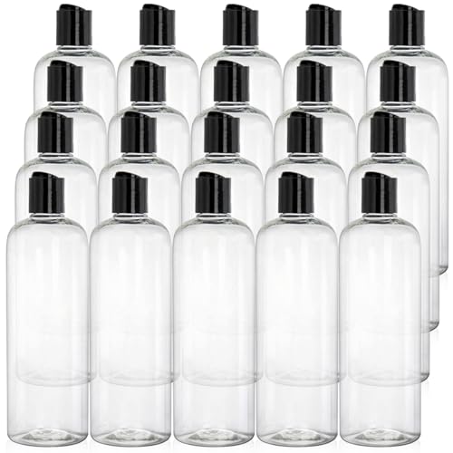 20 Pack 16oz Clear Plastic Bottles with Flip Caps