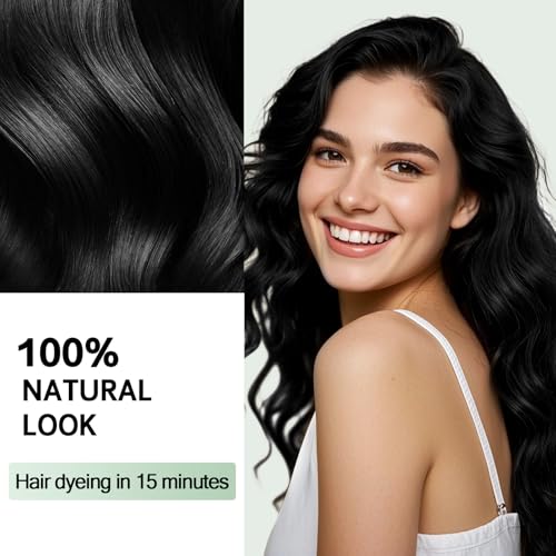 ICEMOUNTAIN Natural Black Hair Dye Shampoo for Gray Coverage