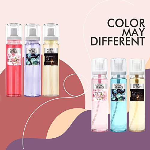 AQUA BLANCE Cherry Blossom Body Spray for Women - Fragrance Mist Pack of 3, 3.9 Fl Oz Each