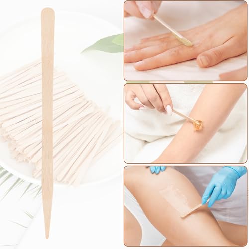 1200 Pcs Wooden Waxing Sticks with Pointed Handle - Small Wax Spatulas for Hair Removal