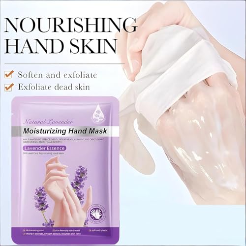 Chicwe Moisturizing Hand Mask Gloves for Dry Hands - Lavender (6 Pairs)