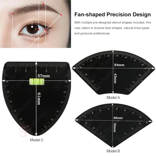 Aluminum Eyebrow Ruler Stencil - Microblading Mapping Tool
