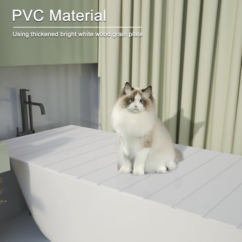 Foldable Bathtub Tray with Wine Glass Holder & Thermal Insulation