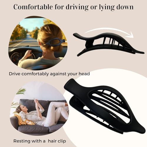 Flat Hair Clips 8-Pack - Matte Claw Clips for Thick Hair