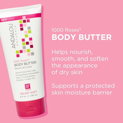 Andalou Naturals Body Btr, 1000 Roses, Velvet Soft, 8 Fl Oz