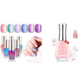 SAVILAND Pink Nail Strengthener & Ombre Nail Polish Set - 15ml + 6 Colors