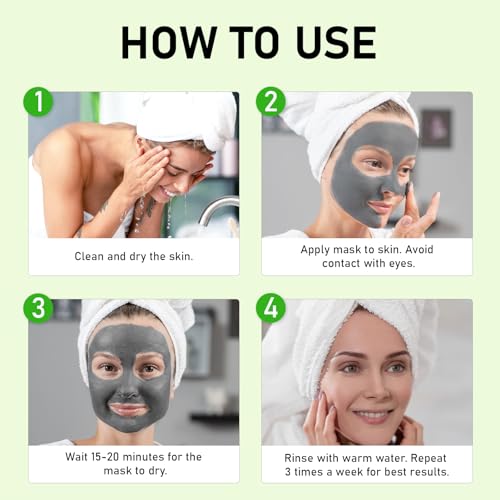 Dead Sea Mud Mask with Tea Tree Oil for Face and Body, Deep Cleansing Facial Clay Mask for Acne, Blackheads, Minimize Pores, Moisturizing, Natural Skin Care for Women and Men, 5.29oz/150g
