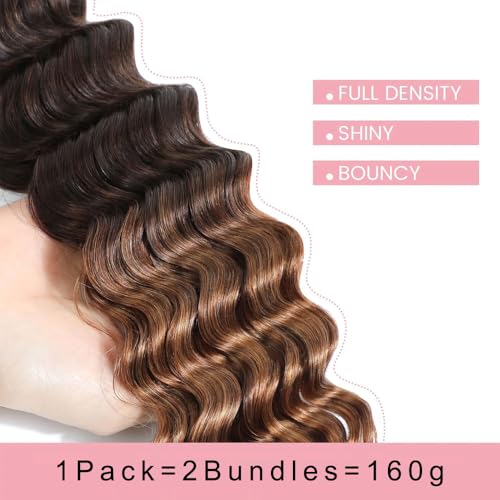 Human Braiding Hair Extensions Deep Wave Bulk for Boho Braids 20-24 Inch