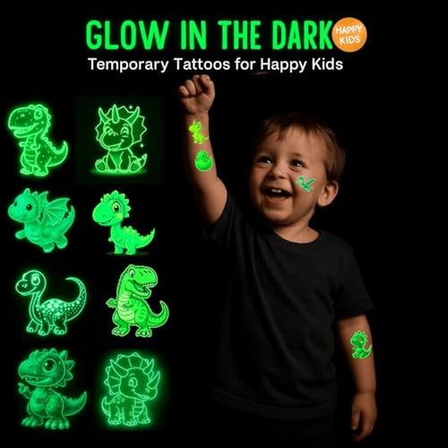 100PCS Dinosaur 3D Pre-Cut Temporary Tattoos - Super Cute Gifts for Boys & Girls, Classroom Prizes, and Themed, Stickers for Birthday Party Supplies, Decorations, and Favors