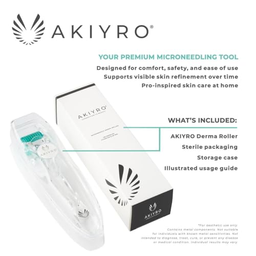 AKIYRO Derma Roller 0.30mm - 192 Microneedles for Face & Scalp