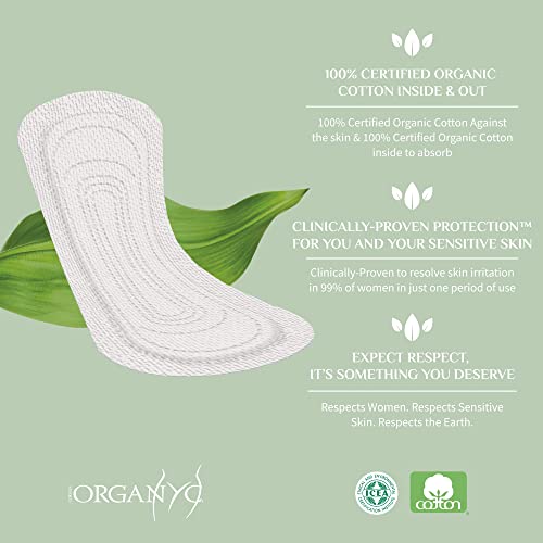 Organyc Organic Cotton Panty Liners Light Flow Pack of 24 - Ultra Thin & Sensitive