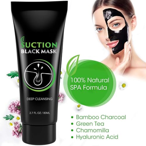 Blackhead Remover Mask, Activated Charcoal Peel Off Mask, Deep Face Clean for Men and Women, Pore Cleansing Nose and Face Care, Purifying Charcoal Mask, 80ML