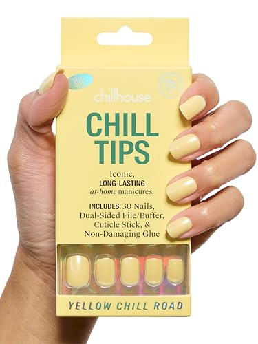 Chillhouse Yellow Chill Road Short Square Press-On Nails Kit - Reusable & Long-Lasting