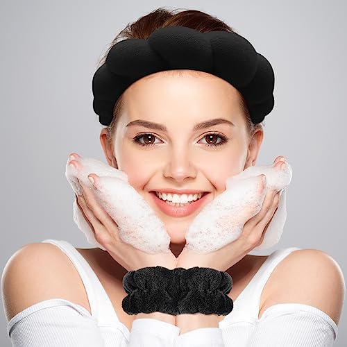 Spa Headband & Wristband Set for Face Washing & Skincare