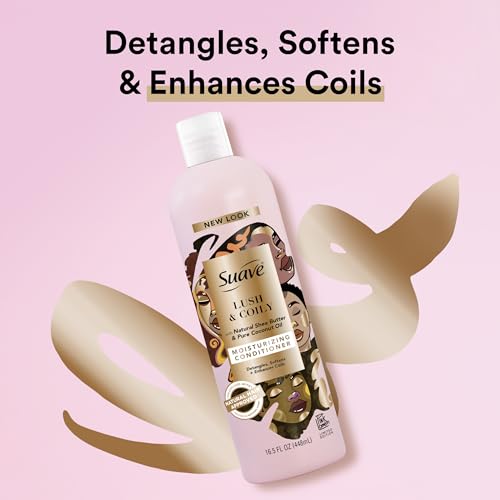 Suave Lush & Coily Natural Shea Butter Coconut Moisturizing Curl Conditioner 16.5 fl oz