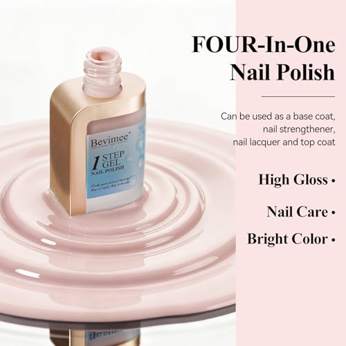 Bevimee 4-in-1 Nude Nail Polish - Quick Dry, Long Lasting Color