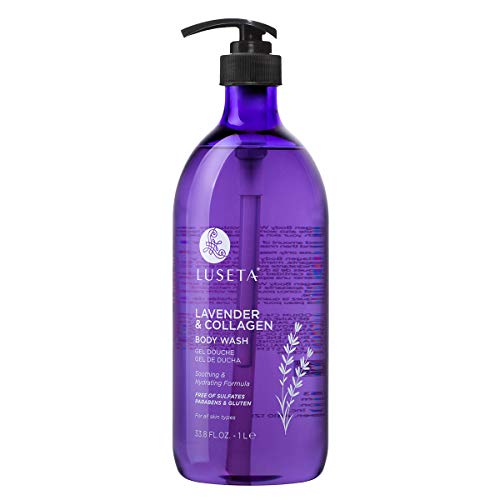 Luseta Lavender and Collagen Body Wash 33.8oz, Lightly Scented Daily Moisturizing Body Cleanser to Soothe & Relax