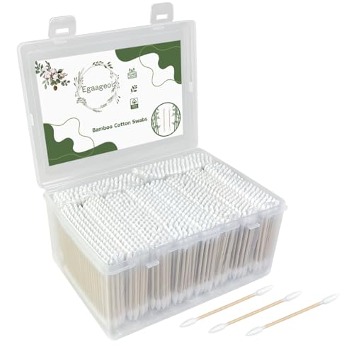 1000 Count Cotton Swabs with Bamboo Sticks, Double Pointed