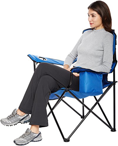 Amazon Basics Camping Chair for Beach, Picnics, Tailgates, Sports, X-Large, Padded, Blue