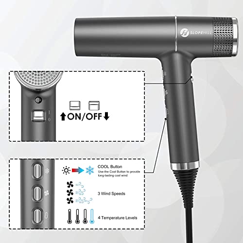 Slopehill Brushless Hair Dryer with LED Display & Anion Technology