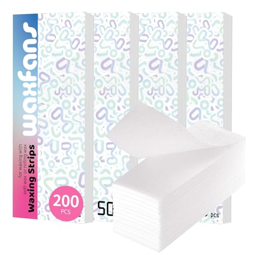 200-Count Non-Woven Wax Strips for Facial and Body Hair Removal, Suitable for All Genders and Skin Types (without wax) Blue
