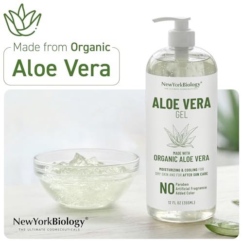 Organic Aloe Vera Gel 12 oz – Face, Hair & After-Sun Moisturizer