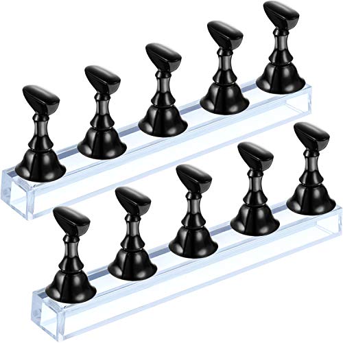 Blulu Magnetic Nail Stand Holder Set for Press-On Nails – 2 Pack, Black