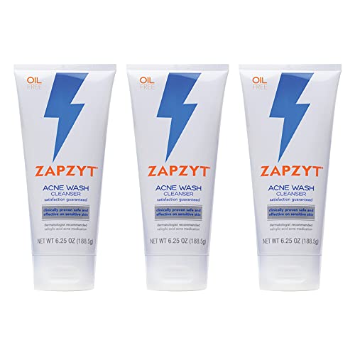 ZAPZYT Acne Wash with Salicylic Acid 6.25 oz (Pack of 3)