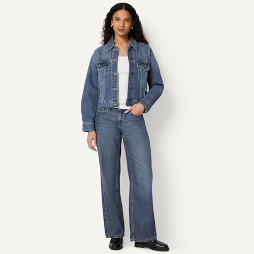 Amazon Essentials Women's Relaxed Cropped Denim Jacket