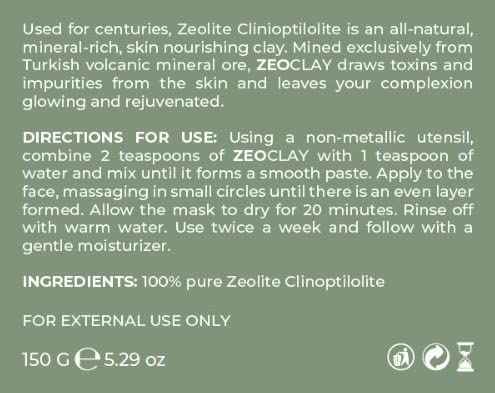 ZeoClay Organic Zeolite Clay Face Mask – Deep Pore Cleansing & Detox, Acne & Blackhead Treatment, Oil Control & Skin Tightening – Natural Spa-Quality Exfoliant for Radiant, Healthy Skin – 20 Uses