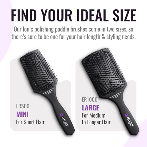 ERGO Mini Ionic Paddle Brush - Detangle & Reduce Frizz