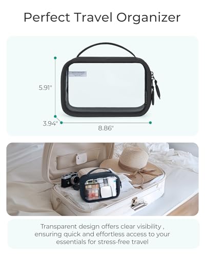 TSA-Approved Clear Toiletry Bag with Handle, 1 Quart