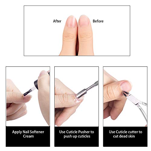 TANPIUS 6-Piece Stainless Steel Cuticle Trimmer & Pusher Set for Nails