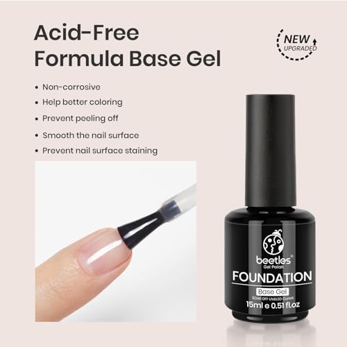 Beetles Gel Nail Polish Base Coat - 15ml Long Lasting Soak Off Formula