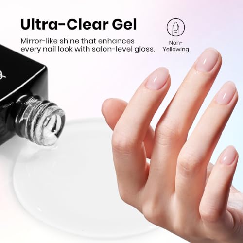 Beetles 2Pcs No Wipe Gel Top Coat and Base Coat Set - High Gloss Clear