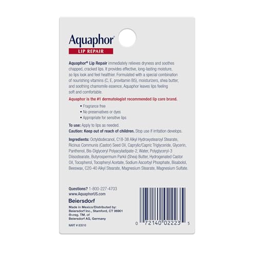 Aquaphor Lip Repair Ointment, 2 Pack – Chapped Lips Relief